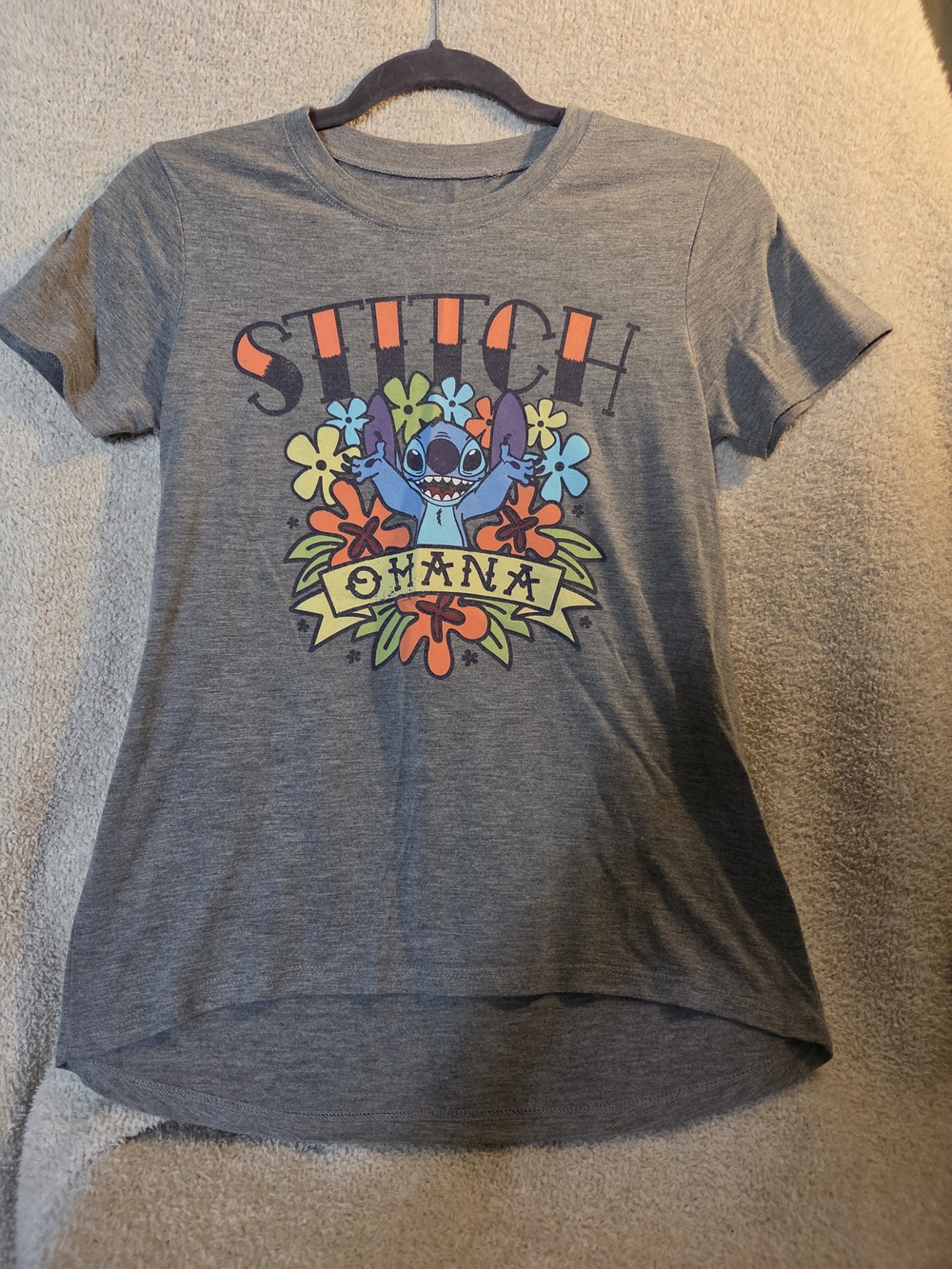 Stitch Ohana Graphic Womens T‑Shirt - Gray
